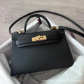 Palm grain cowhide second generation kelly bag 2024new arrivaltrendyminiclassy sense genuine leather satchel shoulder crossbody bag