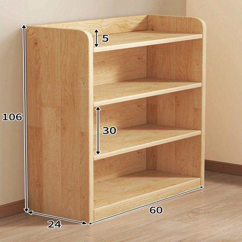 Solid wood bookshelf living room simple floor bookcase student storage rack children's home multi-layer bedroom storage cabinet
