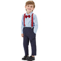 children's clothing, boys' spring and autumn suit, long sleeves, shirt, overalls, gentleman's dress, two-piece set, boys' first birthday dress