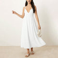 cross-border european and american women's clothing: new summer dresses for women - fashionable and sexy backless solid color camisole dress 661