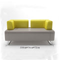 Casual office sofa coffee table combination, reception room, rest area, genuine leather sofa, three-slot sofa combination
