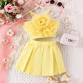 Girls' summer outfit set: stylish  new korean style children's summer short-sleeve two-piece fashion set for little girls and babies