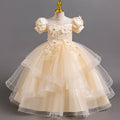 Export long skirt style female flower girl evening dress beaded wedding dress princess dress model catwalk dress kids dress