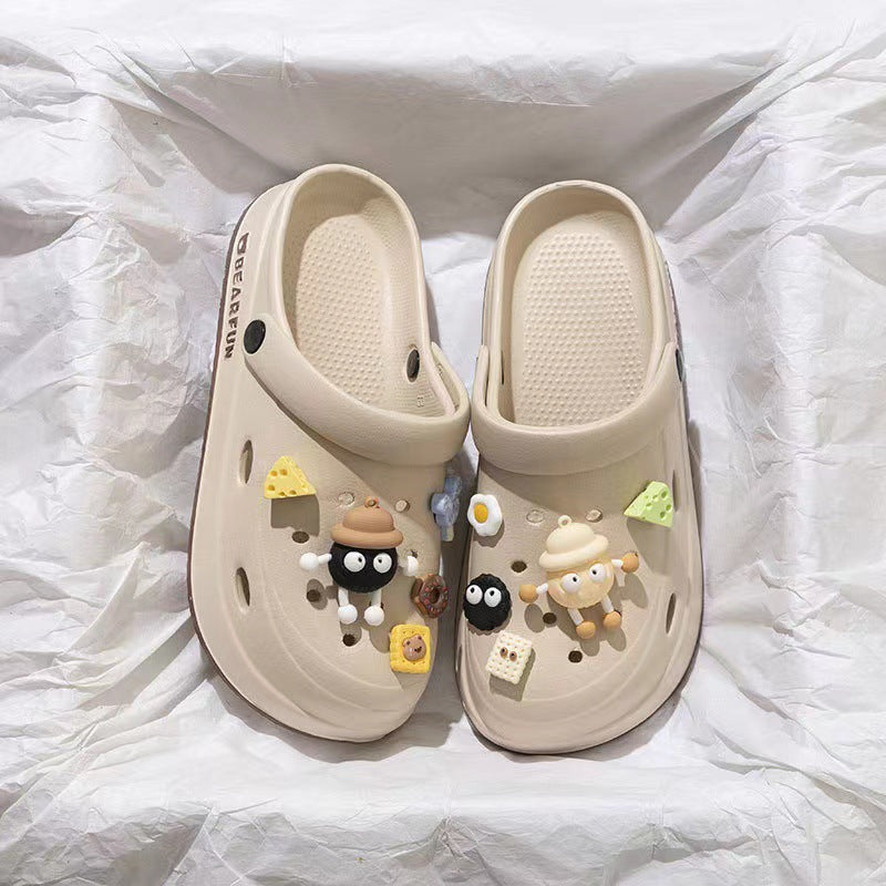 New arrivaleva clogs shoes for women summer couple outwearcute briquettes feel like stepping on shit, non-smelly feet non-slip beach sandals