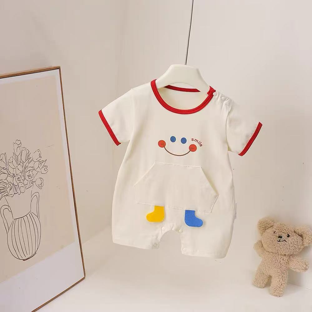 Summer baby romper newborn cartoon outfit bodysuit unisex infant cute short sleeve going out clothes summer