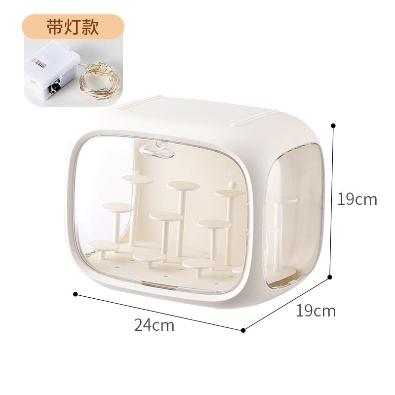 Blind box new POP MART figure storage box with lamp desktop display stand acrylic cartoon plastic space capsule