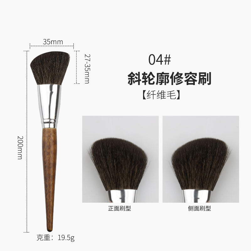 Professional makeup brush set with wooden handles - cangzhou full set: soft blush brush, foundation brush, contour brush, eyeshadow brush, and more