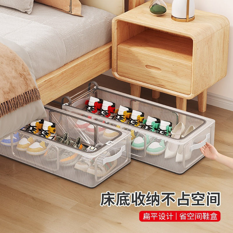 New  shoe box storage box household free installation shoe box dormitory transparent visual PVC shoe box shoe store storage