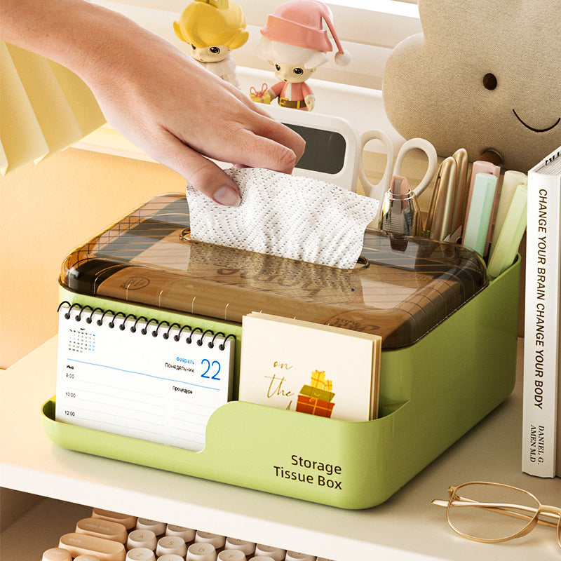 Desktop tissue box living roomaccessible luxurycasual creative coffee table classy paper box for homemultifunctional pen holder storage box