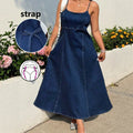 new arrivals: plus size a-line denim midi dress for , , and european & american markets