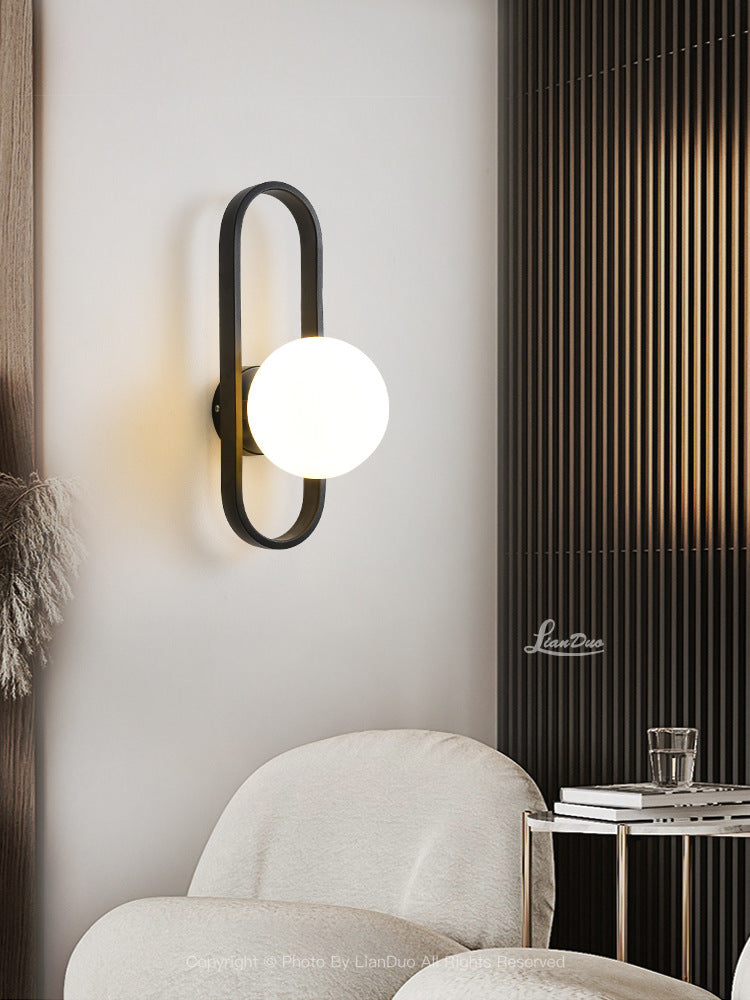 Wall lamp bedroom bedside lamp 2024 new living room background wall lamp American simple modern staircase aisle balcony lamp