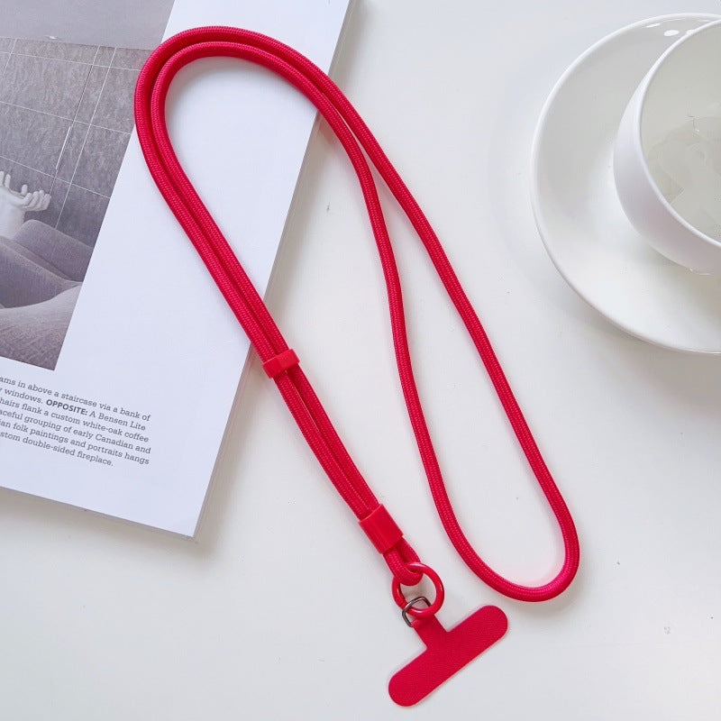 Adjustable buckle pure color mobile phone lanyard cross-body halter dual-purpose nylon rope woven strong and durable anti-lost anti-fall