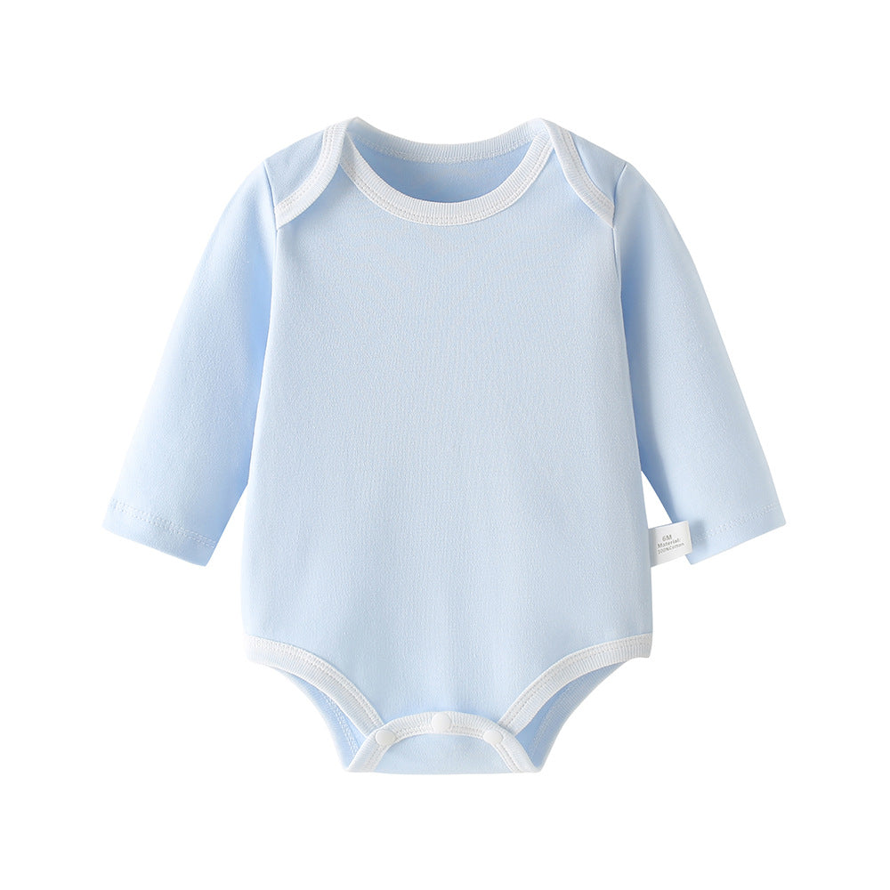 Baby romper, spring and autumn triangle crawl long sleeves, male and female baby cotton 0-1 years old jumpsuit, girl butt wrap