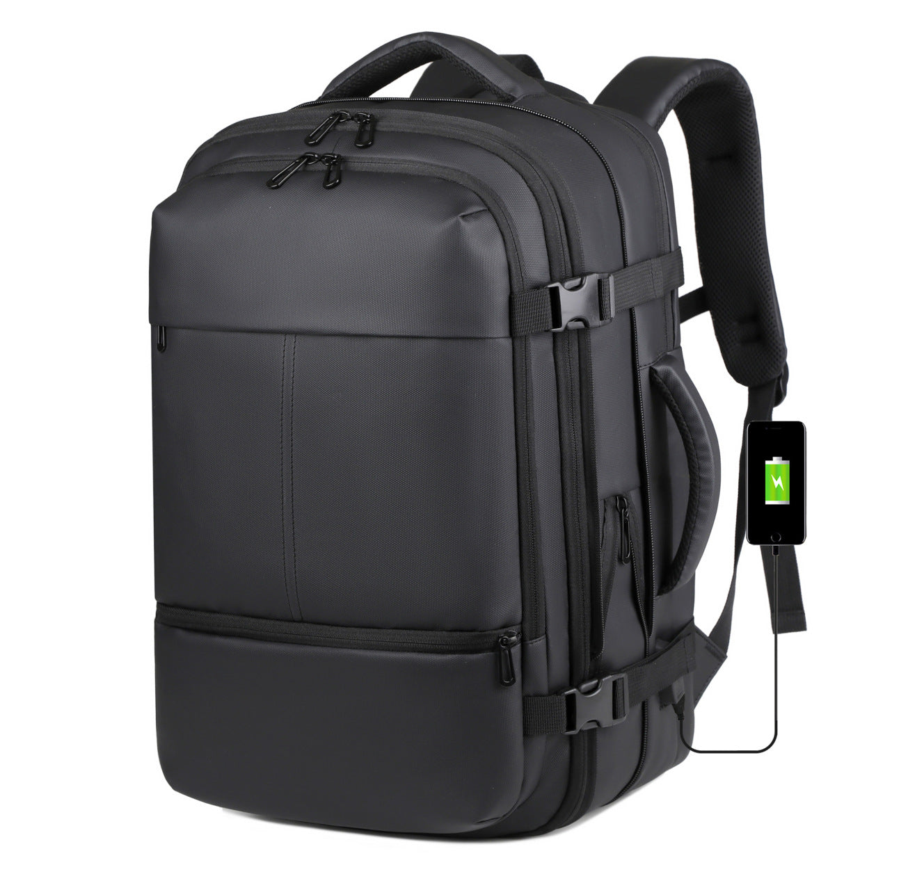 Business Backpack Large Capacity Cross-border Leather Film Tablet PC Backpack Multifunctional Folding Travel Backpack Men