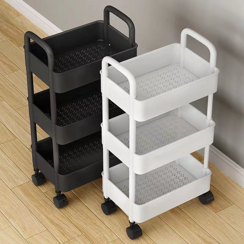 Mobile cart storage rack - multi-tier organizer for kitchen, bedroom, snacks, vegetables, bathroom, and toilet