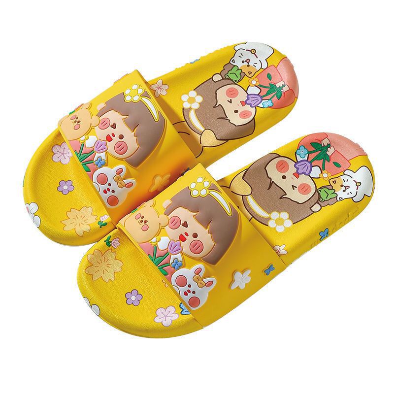 2025 new women's summer slippers - cute cartoon design, outdoor wear, bathroom, home, bath, non-slip, indoor house slippers