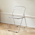 Casual foldable chair transparent crystal photo chair scandinavian acrylic fashion popular makeup stool backrest dining chair