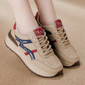 Export cross-border plus size leather sports dad shoes new arrivalk-styleeasiest for match running flatsnon-slipcasual shoes for women