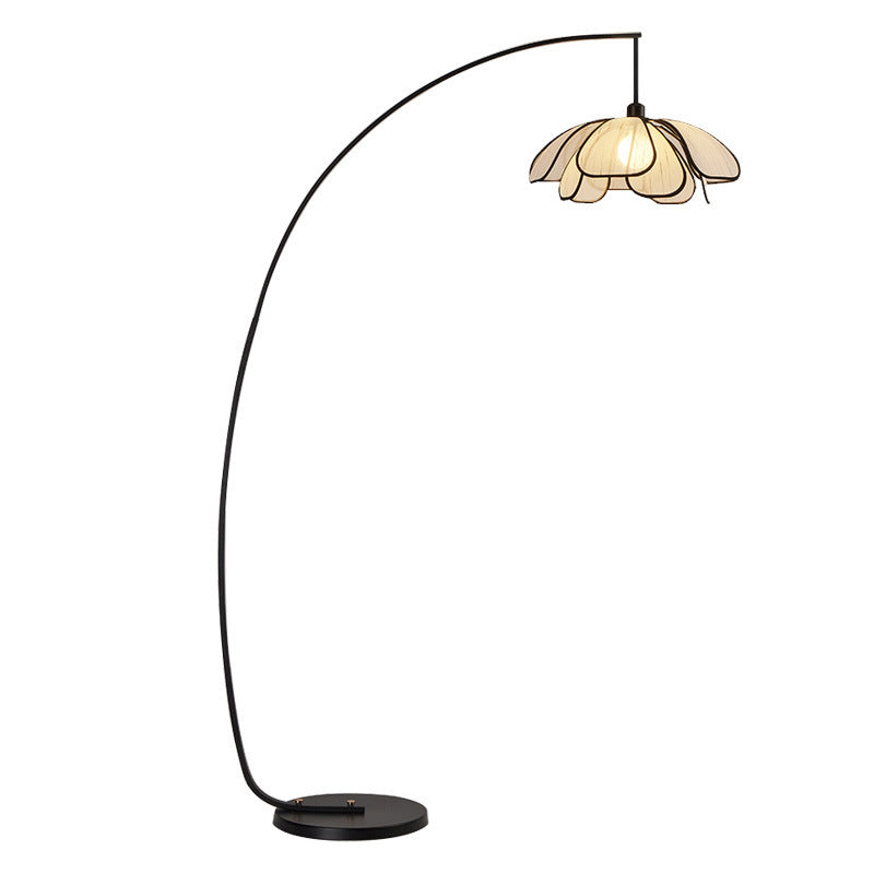 Flower wabi-sabi medieval style floor lamp japanese retro designer living room study art house b&b fishing lamp
