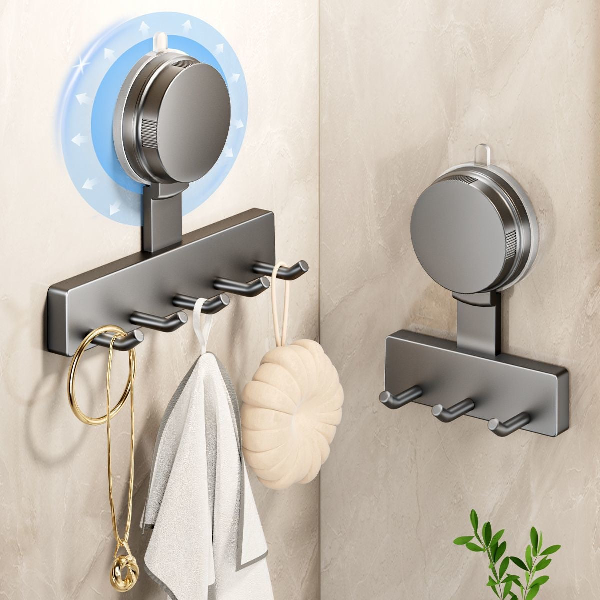 Non-punching suction cup wall-mounted kitchen bathroom door hanging bag wall multi-functional hook household storage artifact