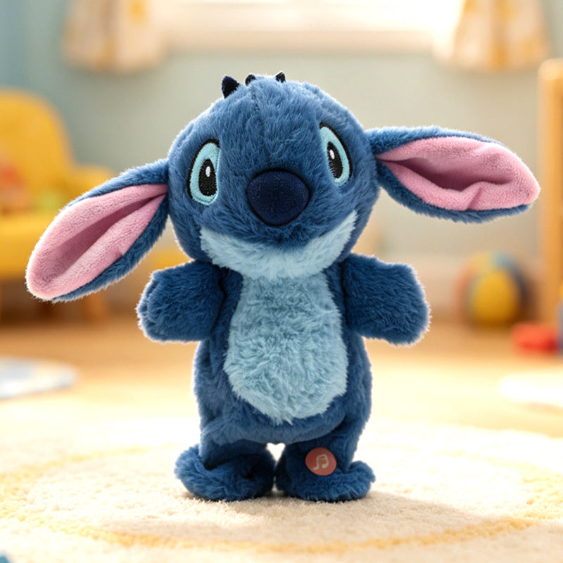 Walking and singing overalls plush toy - soft, huggable, and healing companion doll - a fun and heartwarming gift for girls