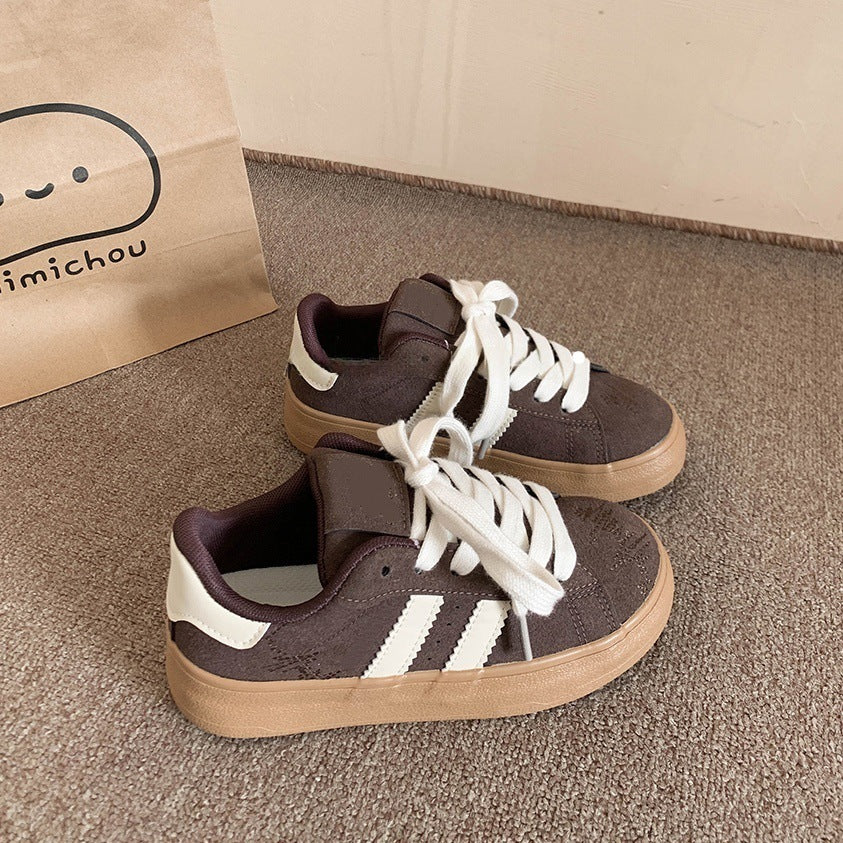 Summer breathable sneakers women's 2026 new casual versatile canvas student korean style athletic chunky sole retro white shoes
