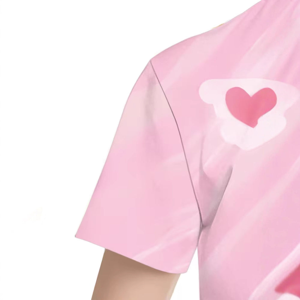 Kids' t-shirt, 67 elements, 3d digital print, summer girls' casual fashion crew neck short sleeve thin style