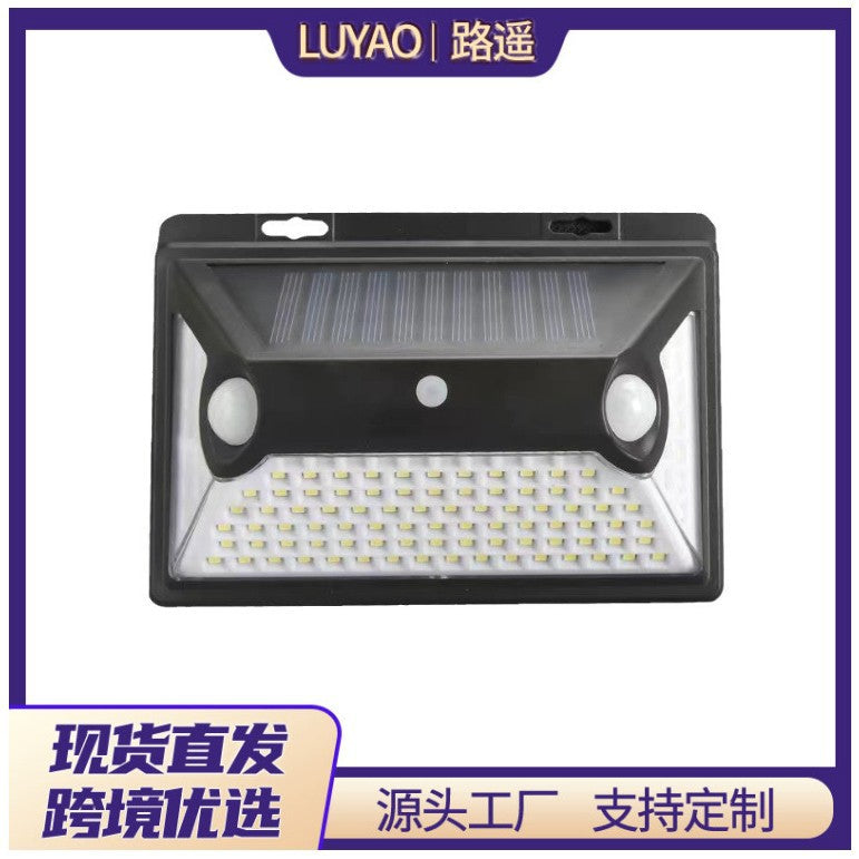 Cross-border solar light 118LED double probe human body induction light landscape courtyard wall light outdoor wall lighting road