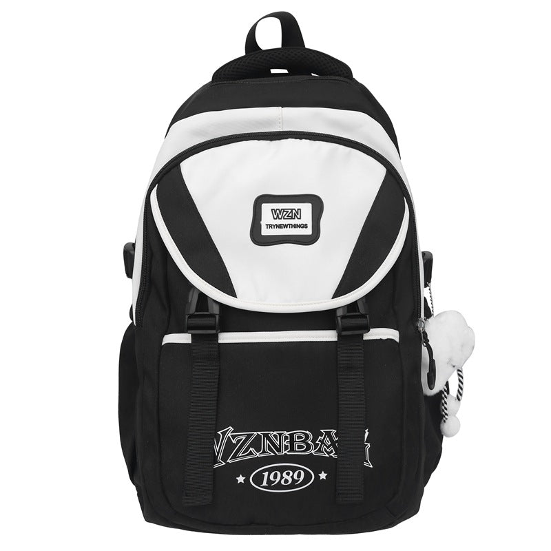 School bag for girls, junior high school students, middle school students, large capacity, versatile burden reduction, fashion trend, high school college students, backpack