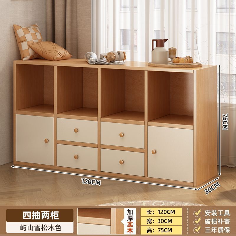 Simple bookcase all-in-one cabinet wall-mounted storage sofa side cabinet living room partition storage multi-layer storage cabinet bedside