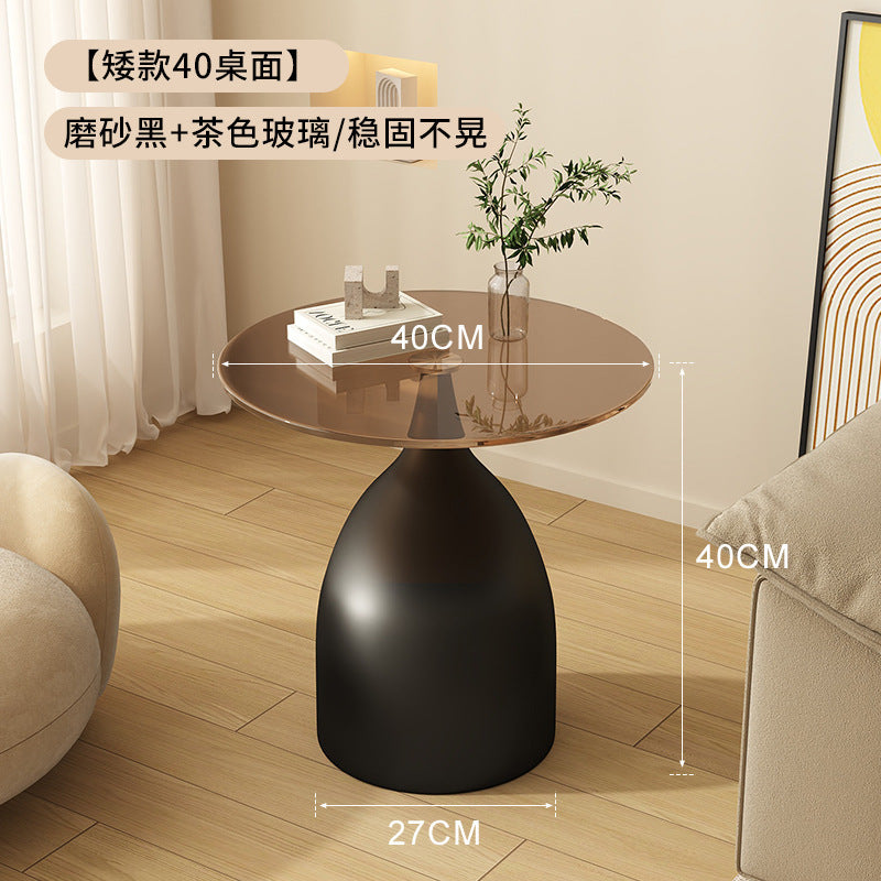Influencer-approved iron side table - mini coffee table, bedside table, minimalist modern small round table, living room storage shelf