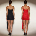 C7691 cross-border   fashion women's sexy strappy sequin cutout bodycon dress