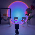 Easy-to-carry little flying man rainbow astronaut sunset lamp - trendy sunset projection night light for bedroom ambiance & photoshoots