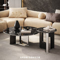 Ready-to-ship natural luxury stone coffee table - creative sofa table for living room, marble black rose ufo design, perfect for small spaces