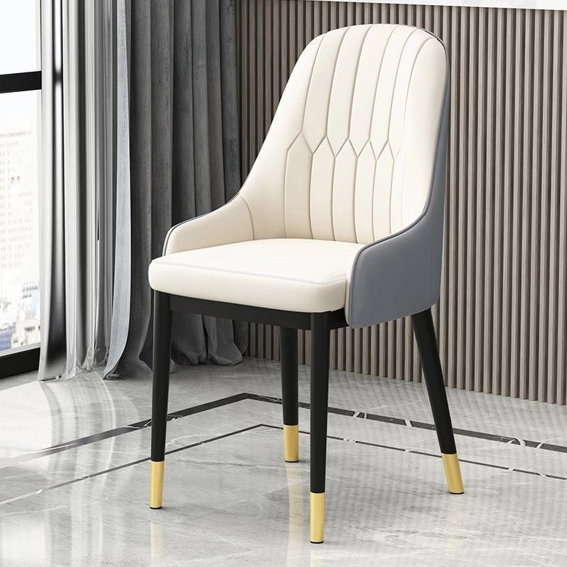 Hotel & home light luxury dining chair - minimalist modern backrest stool, office chair, restaurant leisure chair, dining table chair - metal & other materials