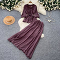 Light mature style work clothing pleated easiest for match two-piece set for women autum strap waist slimming lookelegantsuit