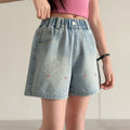 Girls' denim shorts - summer lightweight kids' pants,  new stylish design, cute rhinestone hot pants for older girls, perfect for outdoor wear
