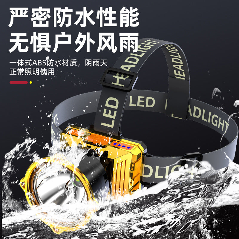 LED headlight strong light long-range rechargeable waterproof super bright head-mounted night fishing light mining light outdoor household flashlight
