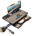 Adjustable height laptop desk with monitor stand for office workstation
