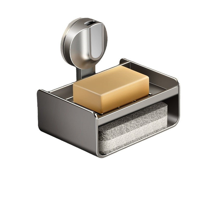 Household Suction Cup Soap Box Shelf Toilet Bathroom Sink Free Punching Wall Hanging Sponge Soap Drain Box