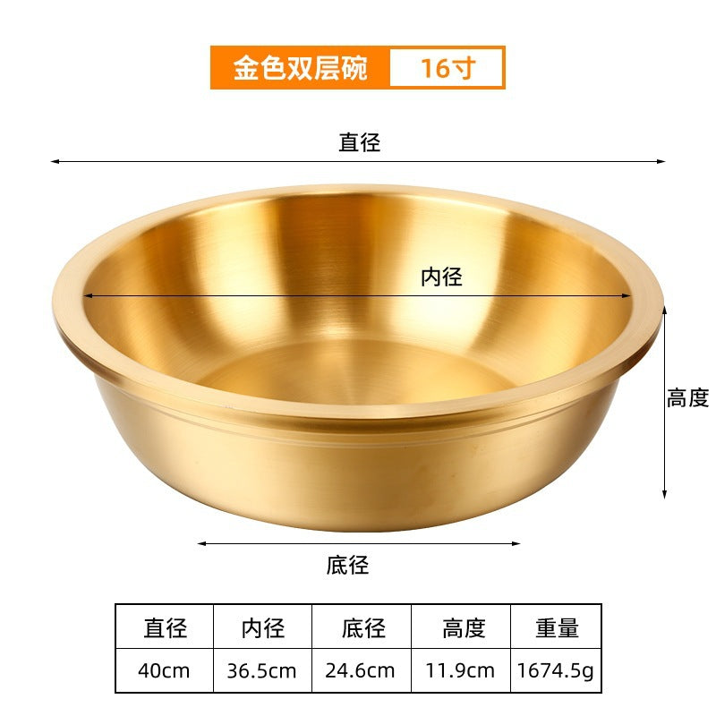 Korean stainless steel multi-purpose basin and bowl for home hot pot basin thickened soup basin cold basin kitchen large egg washing basin