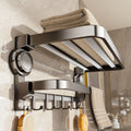 Suction cup towel rack - no drilling required, bathroom hanging rod, bathroom storage shelf, toilet & washroom organizer, towel bar