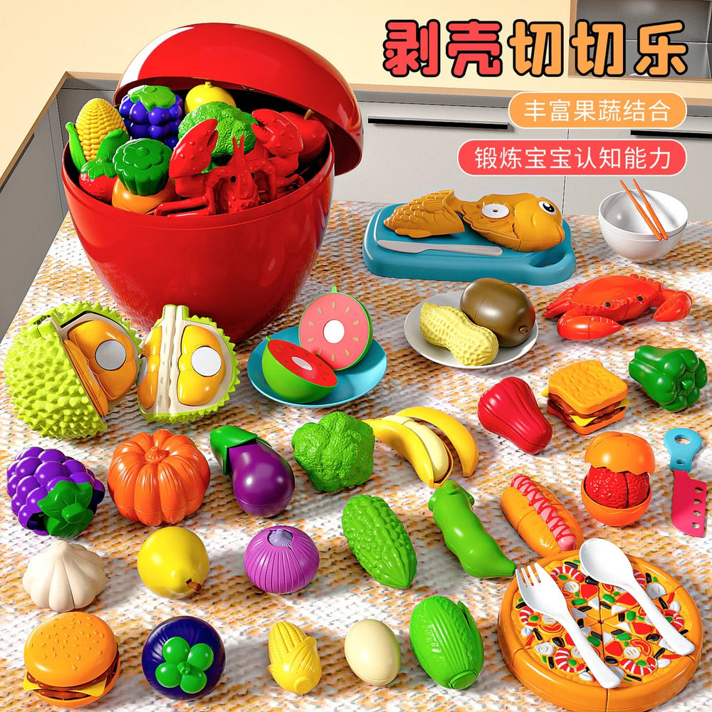 Kids' fruit cutting playset - peel, slice, and chew! early education toy for babies - realistic simulation to enhance cognitive skills