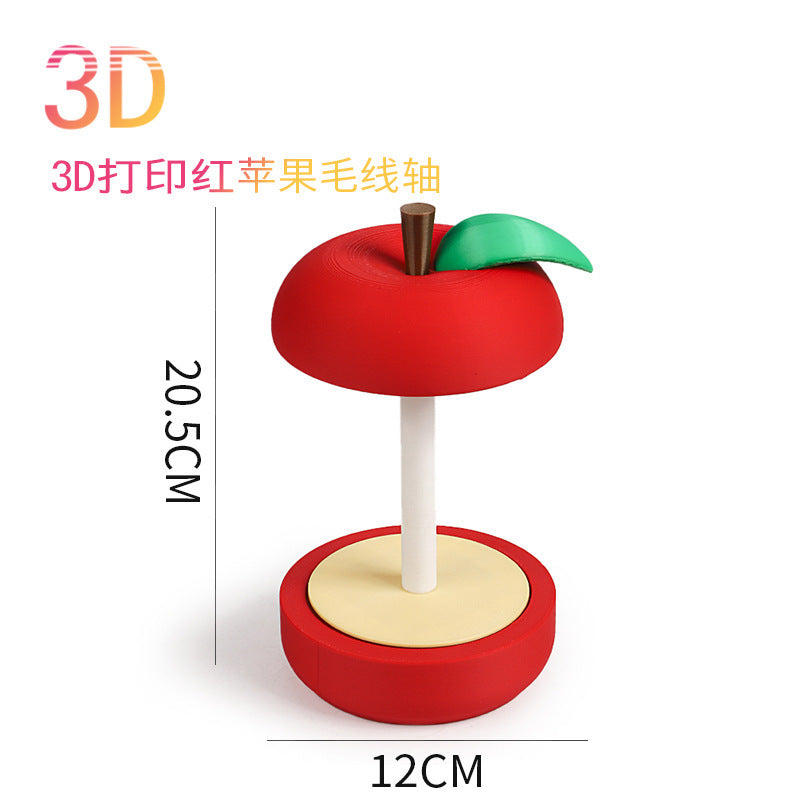 3d printed cartoon apple yarn spool double single axis home portable yarn rotating shaft holder tool