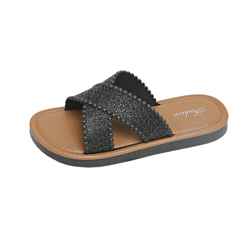 Summernew arrivaloutwear fairy bohemia sandals women's vacation imitation cut outcasual soft flats beach beach shoes