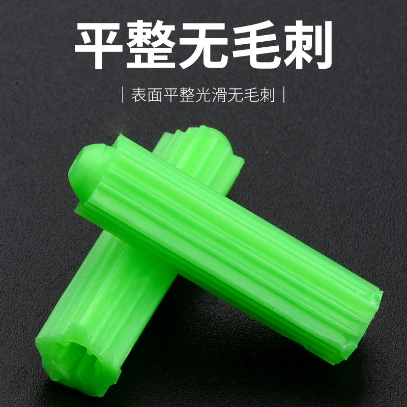 Green plastic expansion tube 6mm8cm expansion plug expansion plug m6m8 self-tapping nail screw tube expansion rubber plug screw rubber granules