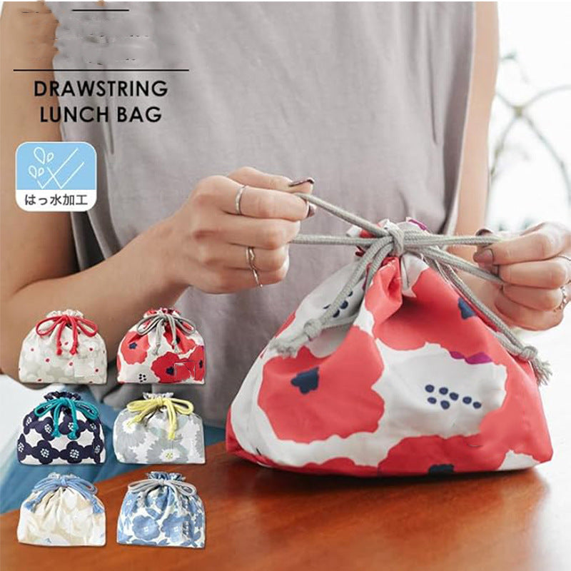 lunch box bag thermal insulation bag cloth bag canvas bundle mouth drawstring portable tote bag portable mother small bag student office worker