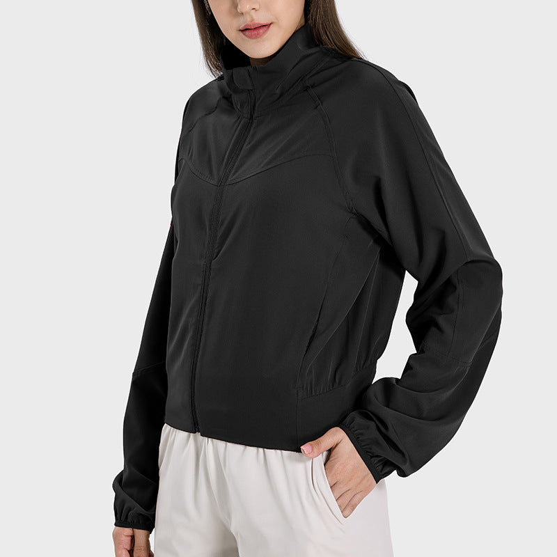 New outdoor breathable ice-silk upf50+ sun protection jacket for women - fashionable, moisture-wicking, loose-fit activewear (dss065)