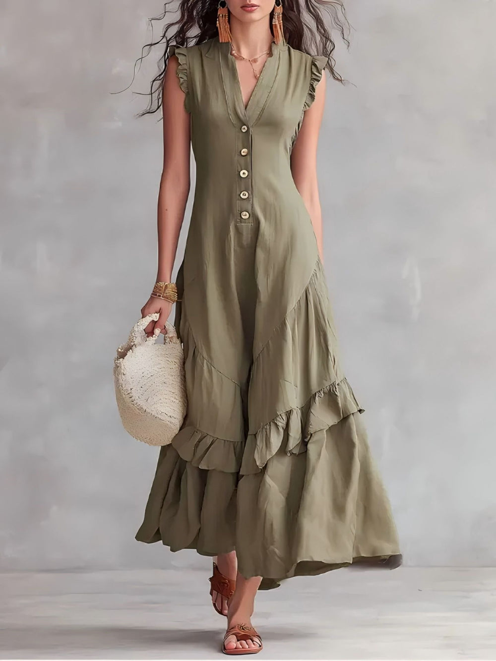 european and american cross-border  independent station new arrivalelegantelegancenormcore cotton and linen women's sleeveless dress