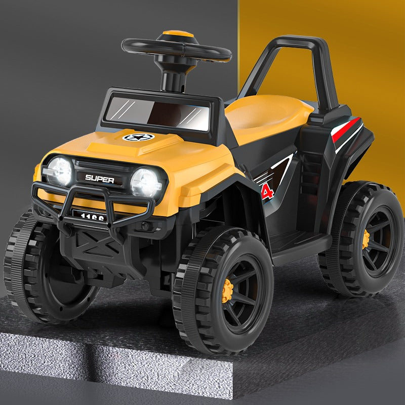 New children's seated electric motorcycle four-wheeler boys and girls battery car children's charging remote control toy car